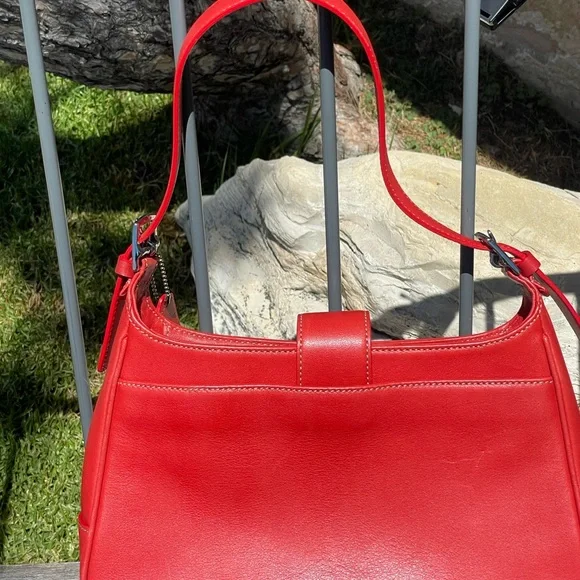 Coach Red Leather Shoulder Bag - Picture 2 of 6